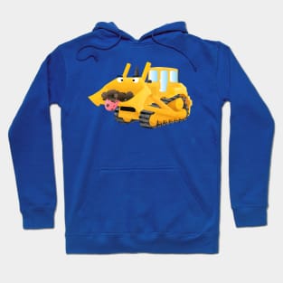 Cute funny yellow bulldozer cartoon character Hoodie